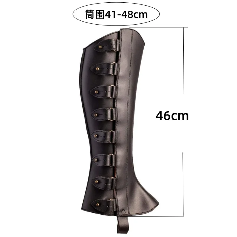 Medieval Retro Shoe Cover Male Female Cosplay Soldier Knight Leather Shoe Cover Armor Boots Waterproof Black Brown Foot Cover