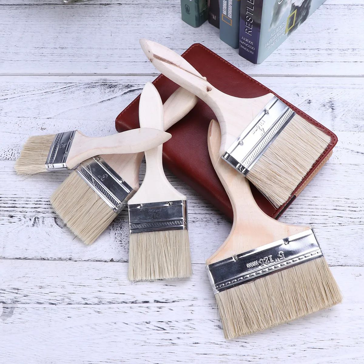 Brush Handle Wall Paint Painting Furniture Wood Brushes Halloween Christmas New Year Chip Set Painting Thickened