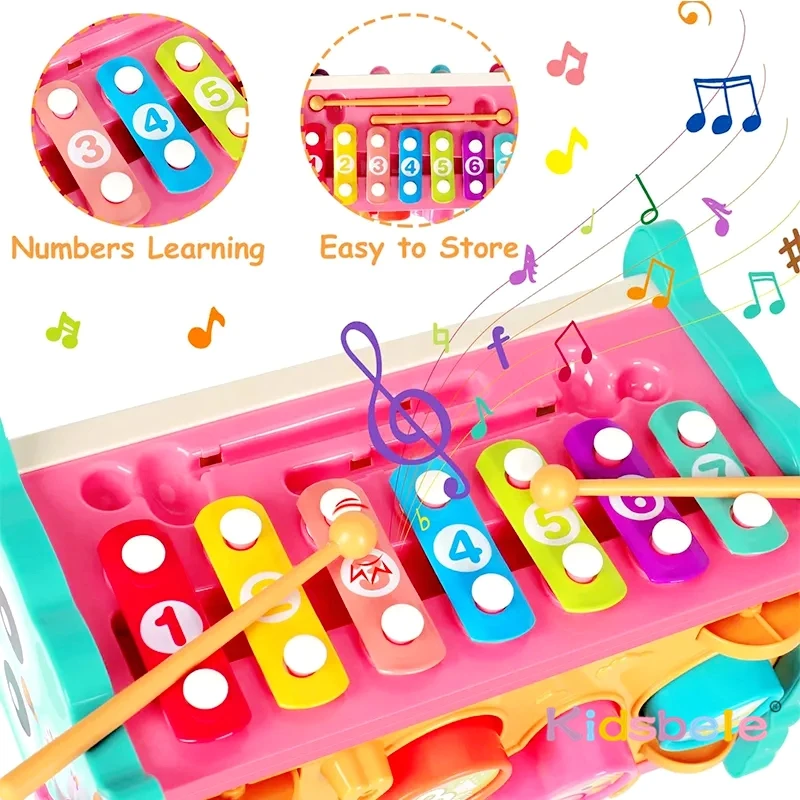 Kinderen Montessori 8-in-1 visspel Educatief Zintuiglijk Hameren Speelgoed Activiteiten Kubus Whack a Mole Speelgoed Peuter Verjaardagscadeau