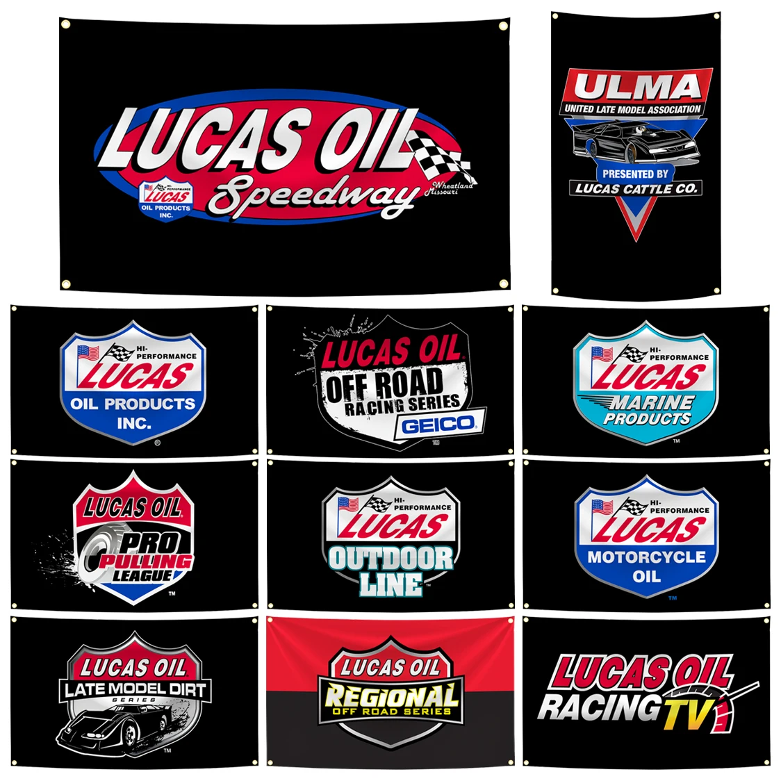 60x90cm 90x150cm 120x180cm L-Lucas Oil Racing Flag Retro Motorsport Banner Wall Decor for Garage Man Cave Workshop Bar
