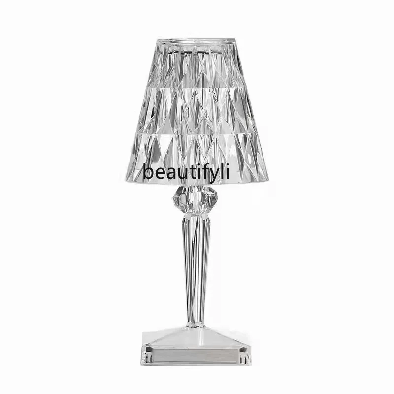 

HJ Crystal Lamp USB Charging Touch Atmosphere Acrylic Bedroom Decorative Table Lamp