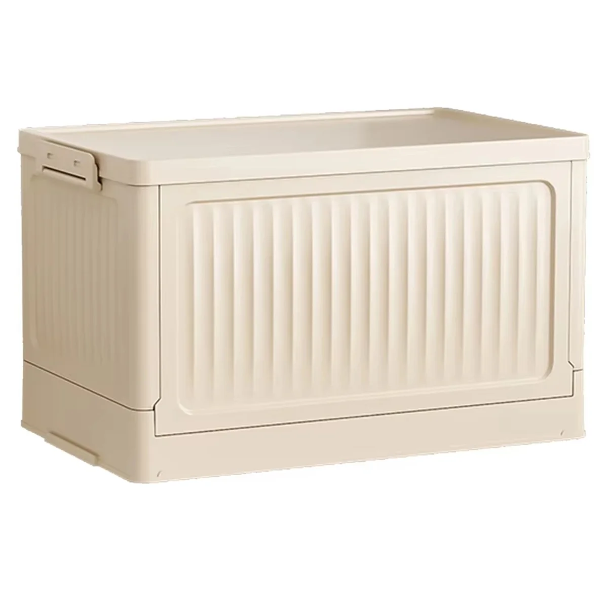 

B62B Складной ящик для хранения большой емкости со шкивом — штабелируемый пластиковый органайзер с крышкой, портативный контейнер для дома