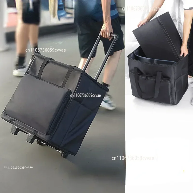Desktop Host Organizer Bag with Wheels, 27 Inch Portable Zip Storage Bag for Esports Transport