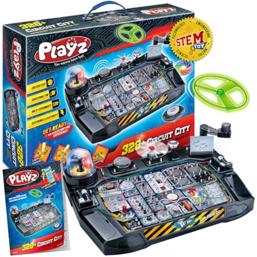

STEM Educational Circuit Board Kit for Age 8-13+: 328+ Projects on Electricity, Voltage, Current, Resistance Magnetism Plastic,