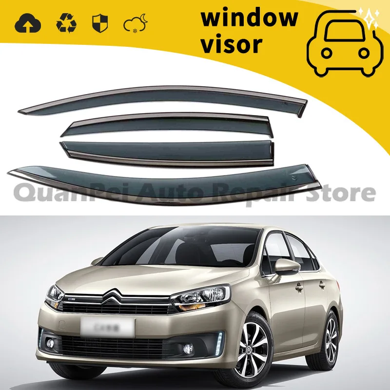 For 2008-2013 Citroen C4 Picasso, Durable Door Rain Visors, Anti-aging Side Window Deflectors, Auto Styling Parts