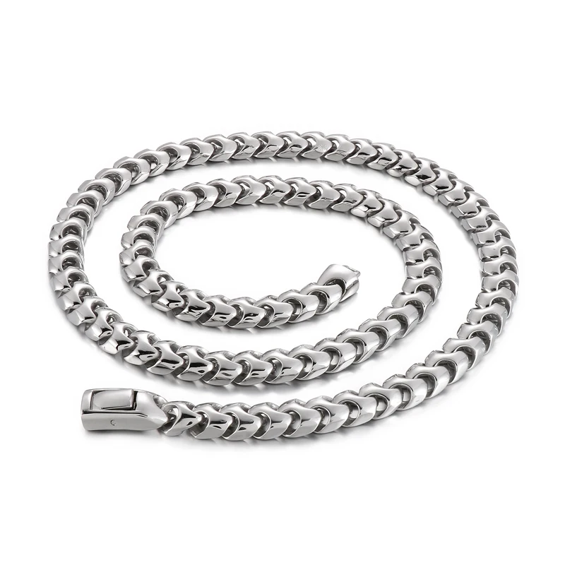 Mens Jewelry Set Stainless Steel Necklace Bracelet Suit Casting Keel Link Chain Silver 9mm 24inch+8.5 Inch Large Cool Punk Bling