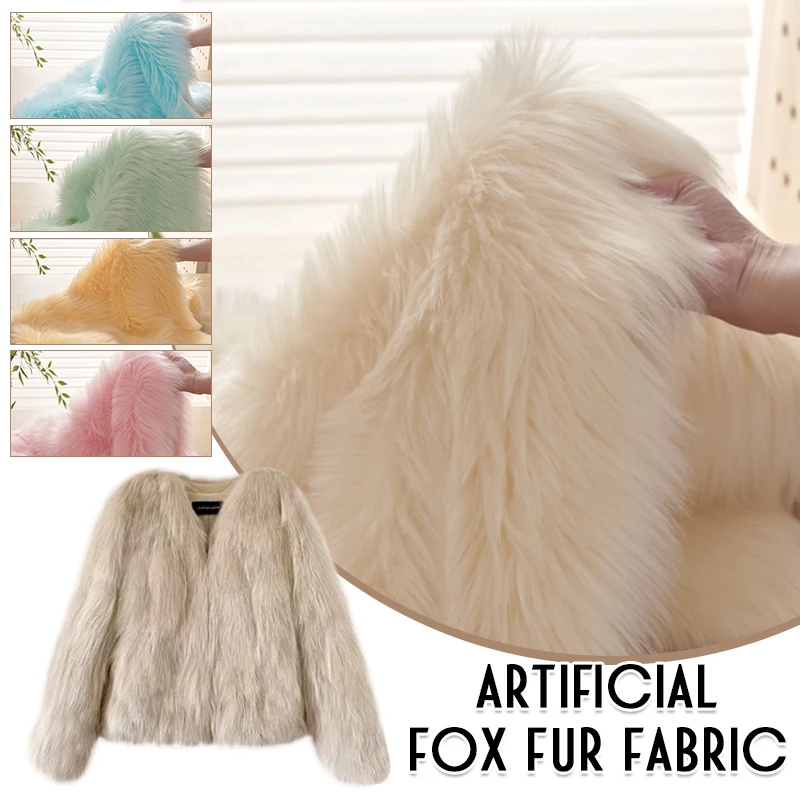 50x170cm Fluffy Soft Faux Fox Fur Fabric 5.8cm Long Plush Fur Fabric For Diy Fursuit Costume Jewelry Counter Cover Photo Props