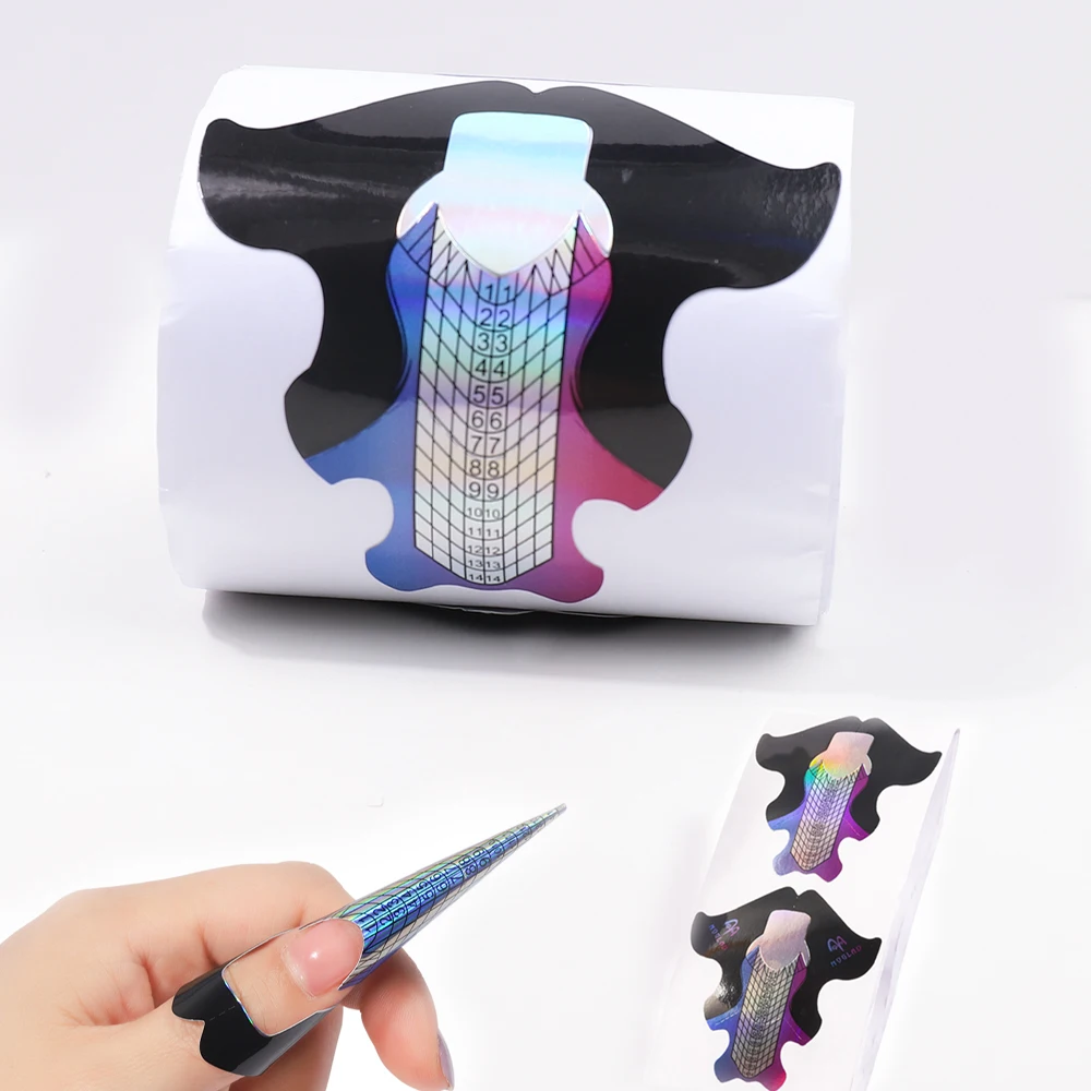 100Pcs Nail art Papier Halter Nägel Zubehör Werkzeuge Volumen Nagel Papier Fach Französisch Licht Therapie Erweiterte Rechteck