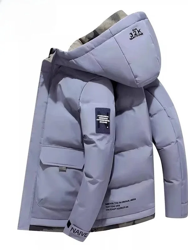 Men's Casual Thiened Winter down Jaet Loose Fitting Warm Coat with Hood Polyester Fiber Coat Mexican Brand