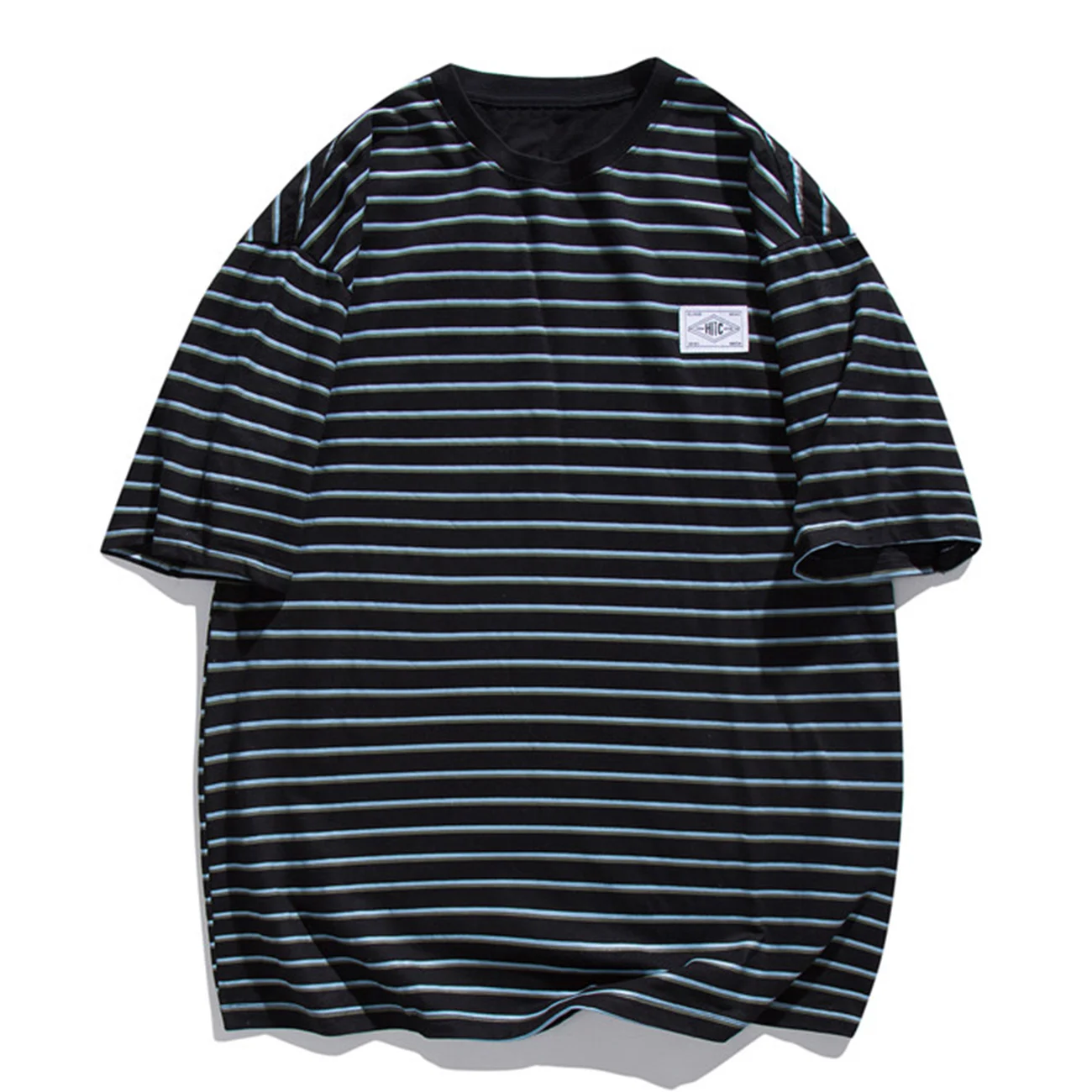 

Classical 2022ss Oversized Striped Short Sleeve T Shirt Simple Men Women Vintage Tshirt Unisex Streetwear Casual Tees