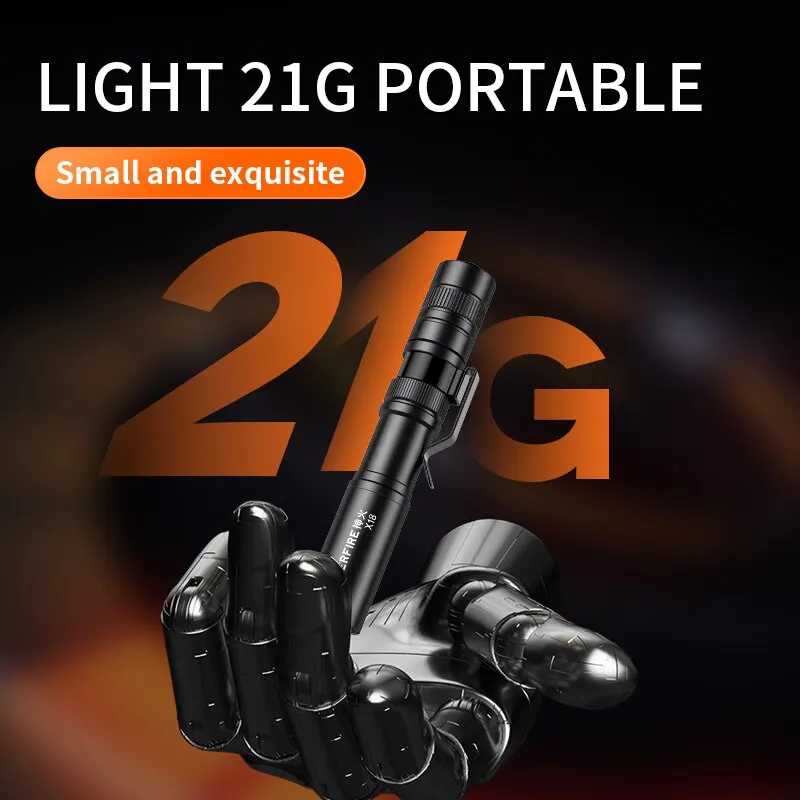 SUPERFIRE X18/L28 Pen Light Mini LED Flashlight Pocket Portable Handheld Torch for Camping Fishing Emergency EDC Lantern