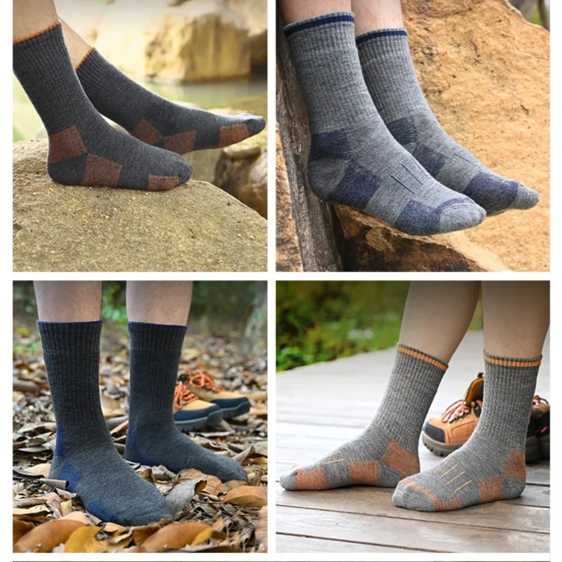 

Носки для отдыха, спортивного спорта, платье для экипажа до середины икры, шерстяная пряжа 91%, вся шерсть, пеший туризм, альпинизм, утолщенные петли, катание на лыжах 2W55