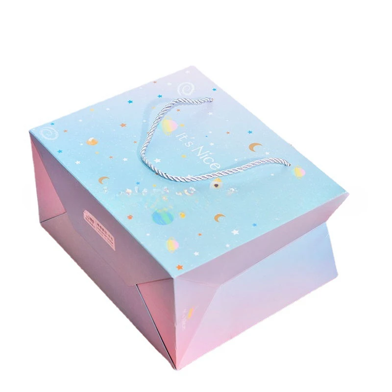 Gradient Starry Sky Children's Birthday Gift Beauty Handheld Paper Bag