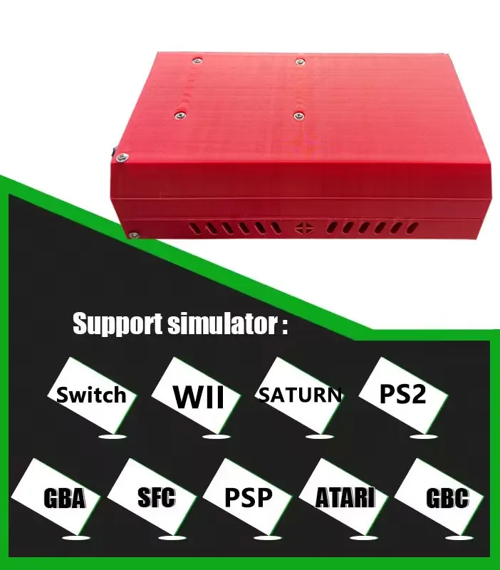 وحدة تحكم ألعاب 500G SSD 8G DDR4 RX1 Batocera وWin11 3865U 70000 + ألعاب للتبديل وي PS2 XBOX PSP GameCube N64 مقبض لاسلكي