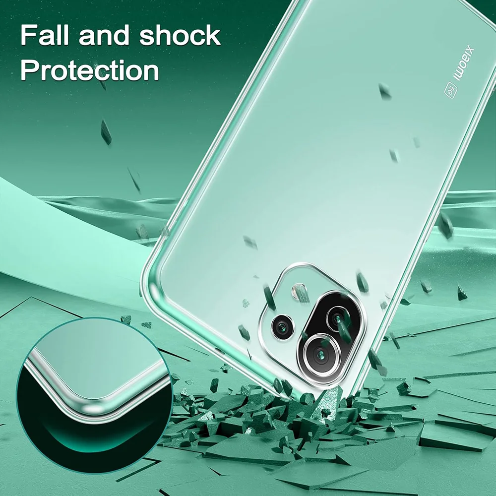 Silicone Soft Case For Xiaomi Mi 11 Lite 11i 11X Pro Ultra 5g Ultra Thin Clear Slim Phone Shell Shockproof Transparent TPU Cover view 4