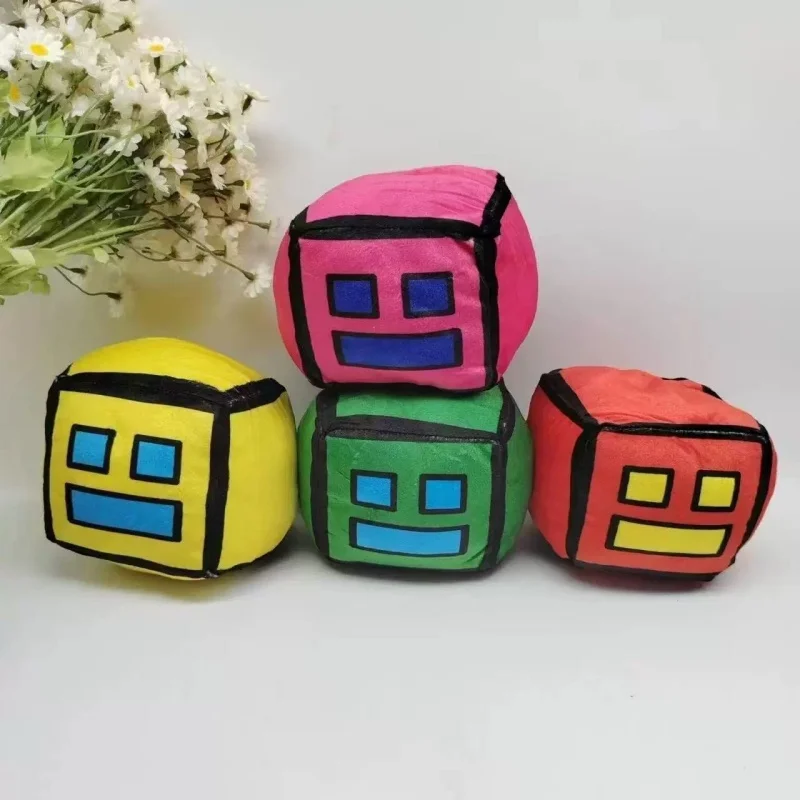 

12cm Yellow Red Geometry Dash Plush Toys Cute Soft Stuffed Anime Game Dolls For Kid Birthday Christmas Gift Keepsake Decor