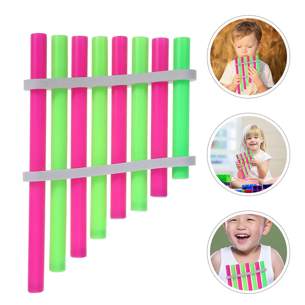 

2 комплекта пан-флейт для самостоятельной сборки, развивающий музыкальный инструмент, маленький пластиковый пан-флейт ручной работы с 8 трубками для раннего обучения детей