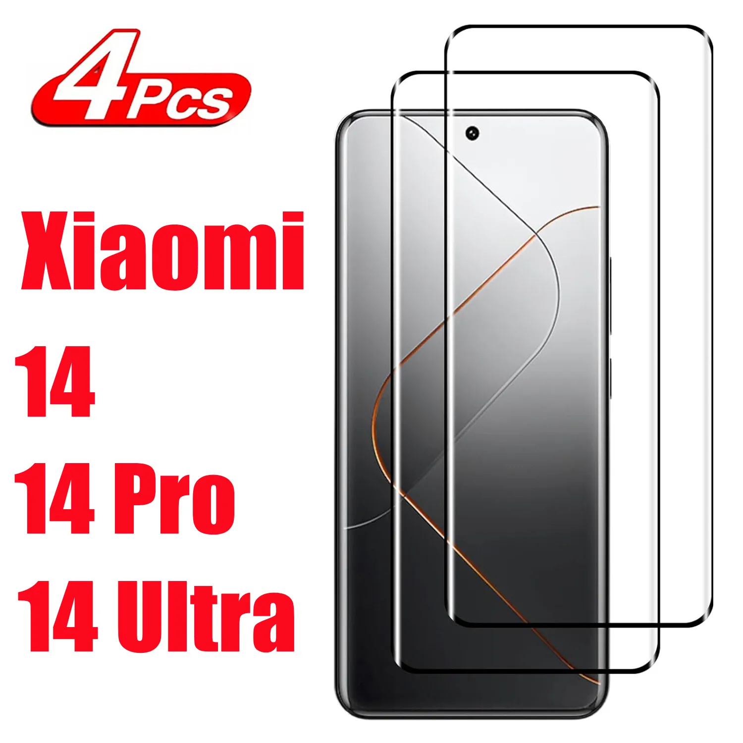 

1/4Pcs For Xiaomi 14 Pro Xiaomi 14 Ultra Full coverage Protective Tempered Glass For Xiaomi 14 Screen Protector