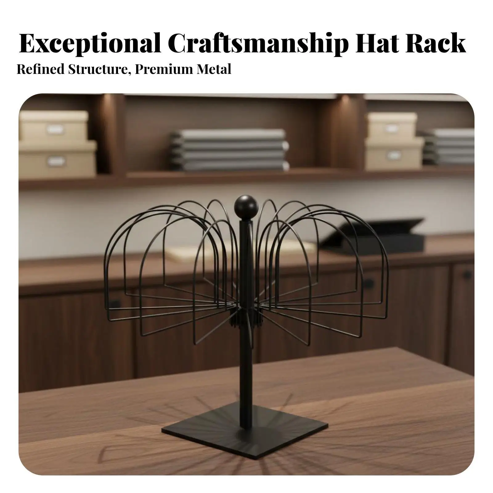 Freestanding Hat Rack Display Stand Metal Multi Layer Hat Hanger for Boutique Clothing Store Headwear Organizer for Hat Storage