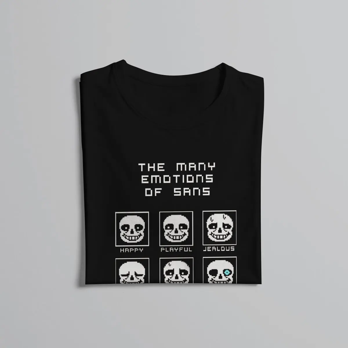 Undertale Polyester TShirts The Many Emotions Of Sans Distinctive Homme T Shirt New Trend Clothing