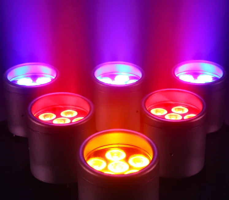 6×15W RGBWA UV Wireless Battery LED Uplight Waterproof Frosted Round Light For Wedding Stage Camping
