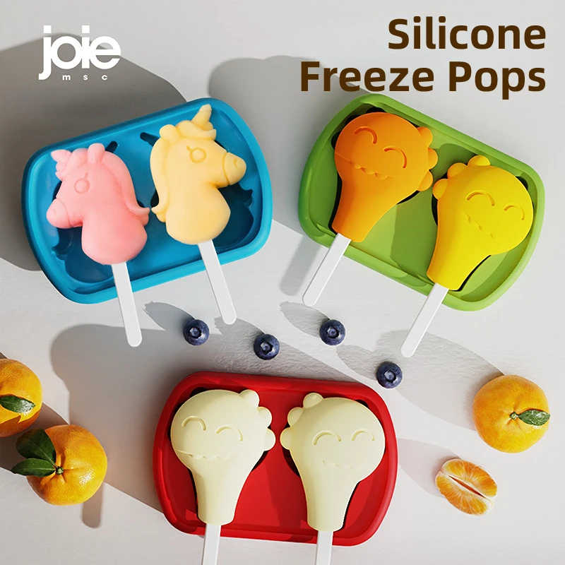 Joie Silicone Popsicle moules gel pops mignon dessin animé moule réutilisable glace Pop moule avec couvercles bâtons maison cuisine outils sans BPA