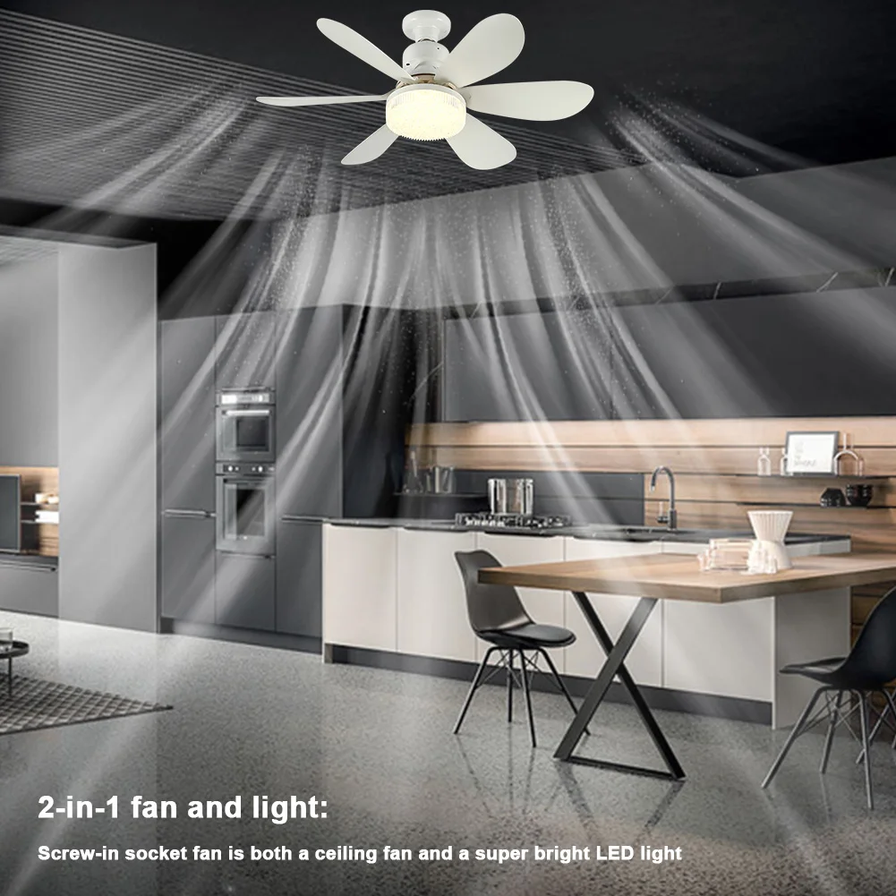 2 In 1 Ceiling Fan Light E27 LED 40W Mute Electric Ceiling Fan Light 86-265v with Remote Control Lighting Living Room Study Room
