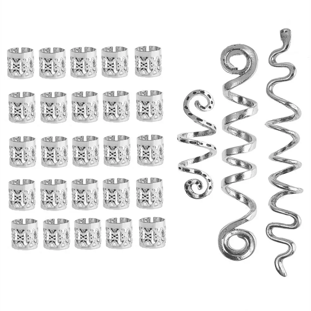 

Fashion Ethnic Style Hair Supplies Spiral Beads Rings Tube Clips Dirty Braid Hair Buckles Dreadlocks Hair accessories