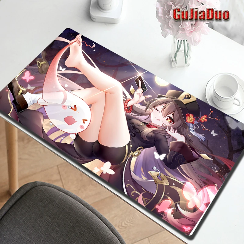 

Hu Tao Genshin Impact 400x900MM Large Size Anime Mouse Pad Computer Table Play Mat Gaming Hoom Accessories Kawaii Mange Mousepad