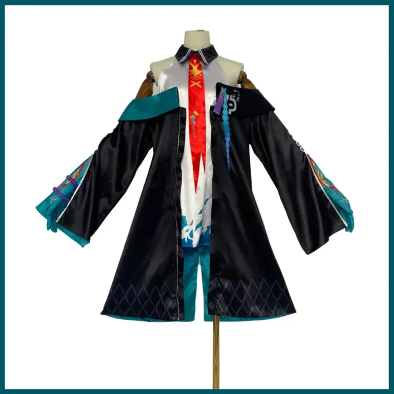 

Anime Game Arknights Dusk Cosplay Costume Caster Operator Off Shoulder Coat Dress Uniform Full Set Wig Woman Sexy 8;c'4,t;6.j'2;