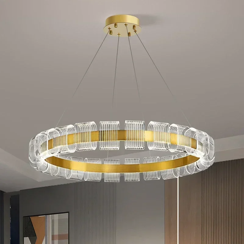 Home Decoration Ceiling Chandelier Simplicity Aluminium Alloy Acrylic Led Lamp Nordic Living Room Dining Bedroom Pendant Light