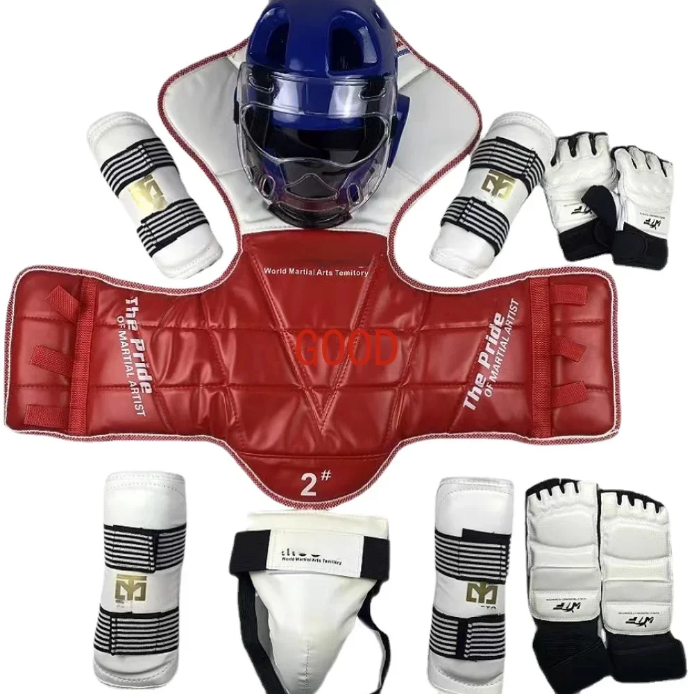 

Taekwondo Thicken Competition Martial Arts Combat Protective Gear Taekwondo Protective Gear Actual Combat Equipment Full Set