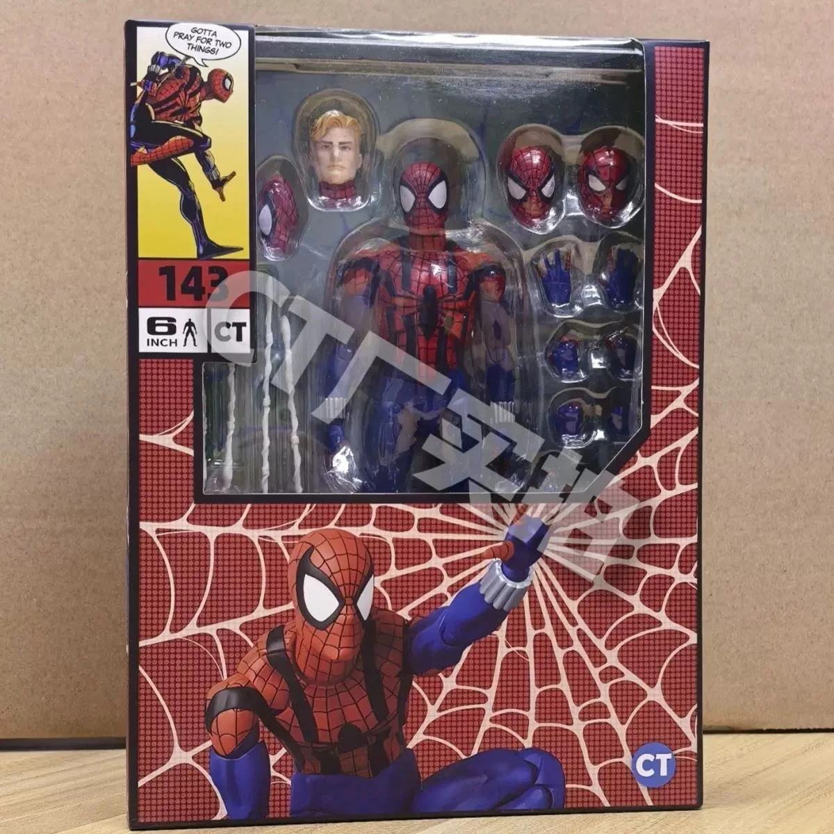 Ct Toys Spiderman Mafex 143 Ben Reilly Comic Ver The Amazing Spider-Man 001 Anime Action Figure Figurine Customized Gifts Toys