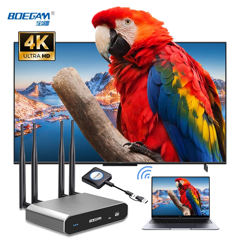 Dual Wi-Fi Wireless Collaboration System With , Supports 9 TX To 1 RX For Conference Rooms