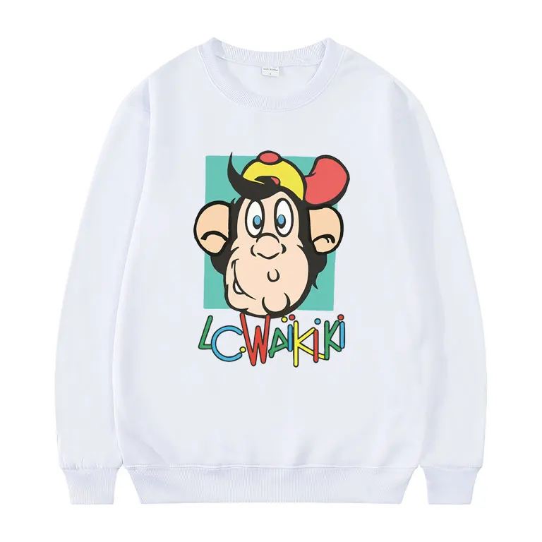 Monkey Funny Sweatshirt Lc Waikiki Monkey Merchandise Sweatshirts Brand Clothes Men Women Black Streetwear Mens Anime Pullover