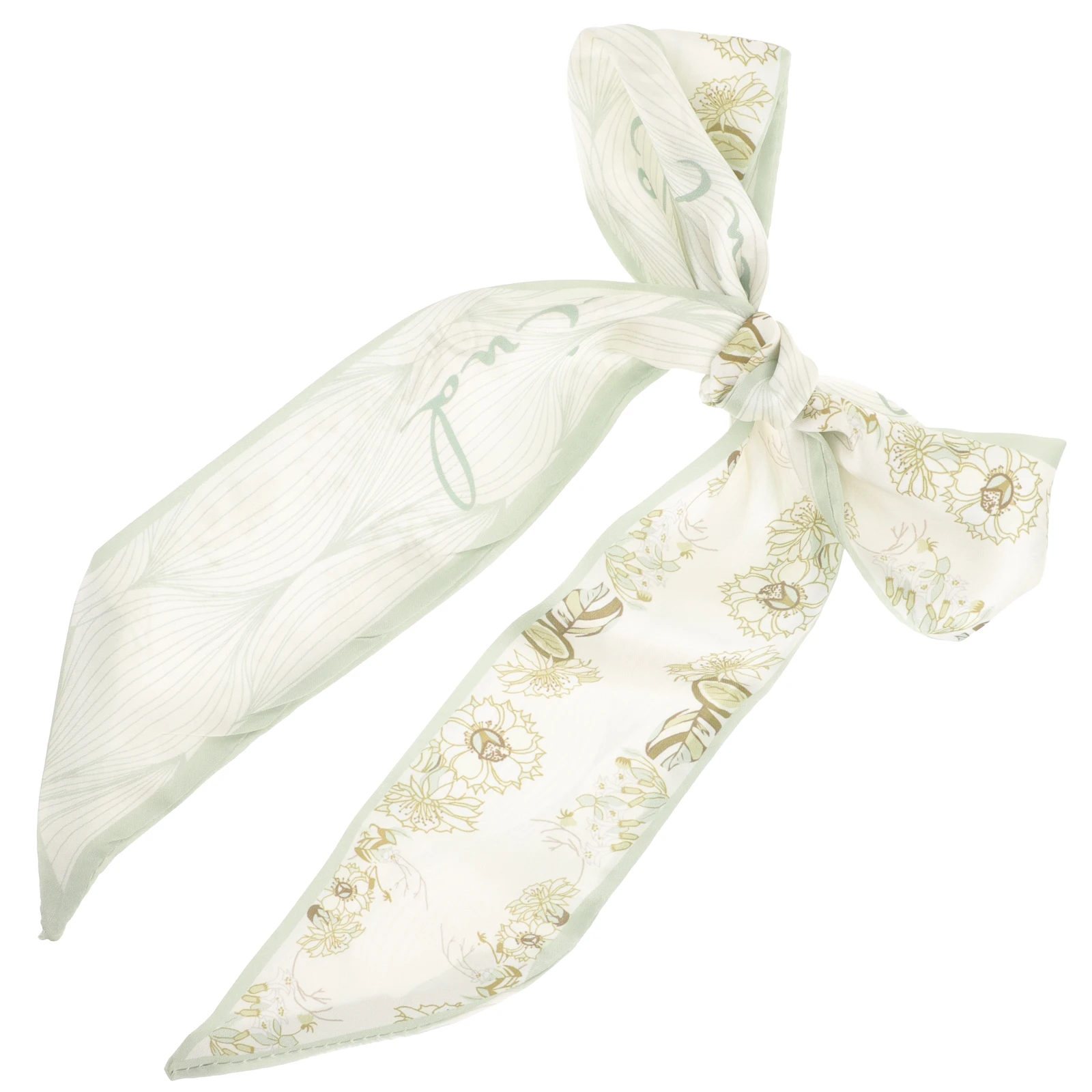 

Silk Scarves Headband Hair Purse Silk Scarves For Hair Scarf Handbags Green Purse Scarf Flowers Thin Retro Spring Models