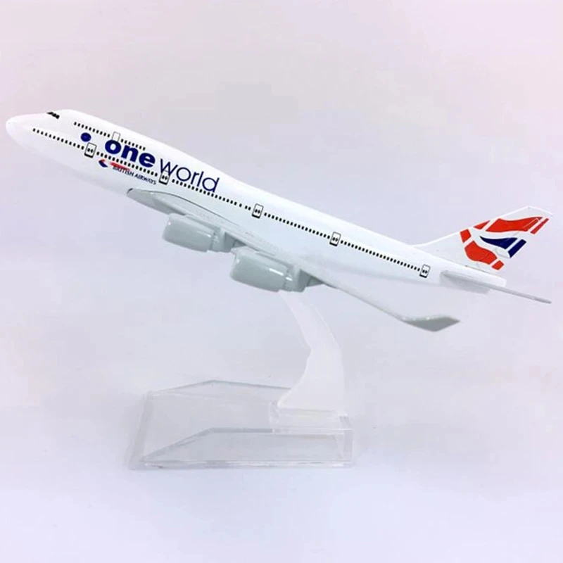 

16CM B747 British Airways Aircraft Airplane B-747 Alloy Toy Planes For Boys Collection Display Boutique Decoration