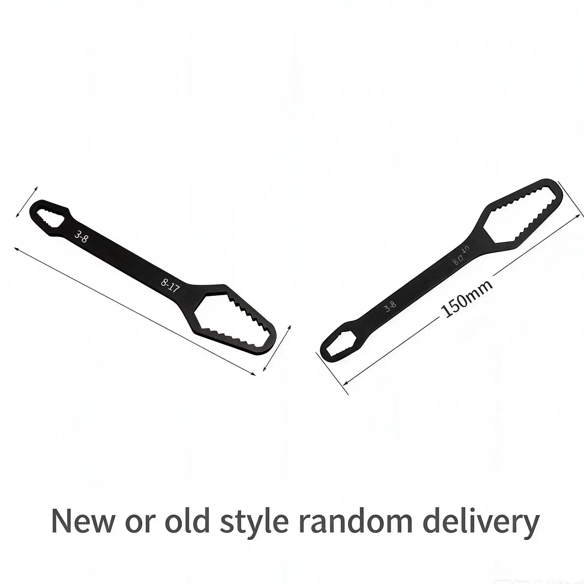 Black Multifunctional Double-Ended Box Wrench 8-22 Hex Solid Screw Nut Tool with Various Diameters for Home Repair