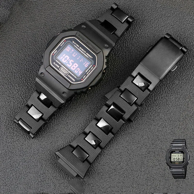البلاستيك الصلب حزام الساعات ل كاسيو G-shock DW-6900 DW5600 GW-M5610 GA2100 GA2110 DW-5600 حزام الفرقة سوار عالي الجودة 16 مللي متر