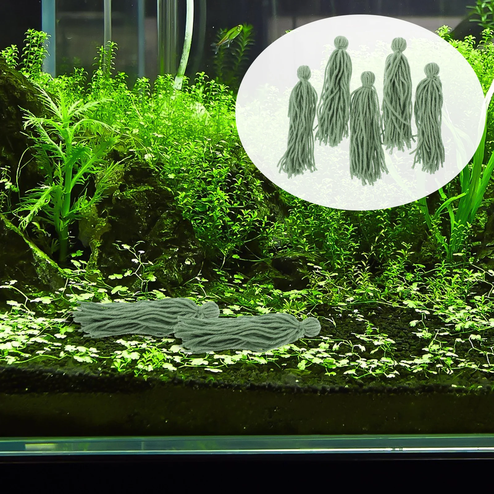 

5pcs Fish Spawning Mops Breeding Yarn for Aquarium Tank Egg Laying Round Shrimp Tool Decor Hidden Spot