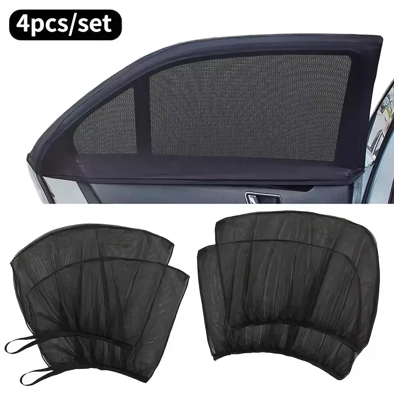 NEW 4pc Car Sun Shade Styling Accessories Hook & Loop Car Window Sun Shade Set - Easy Install, Cool Interior & Privacy Sun Visor