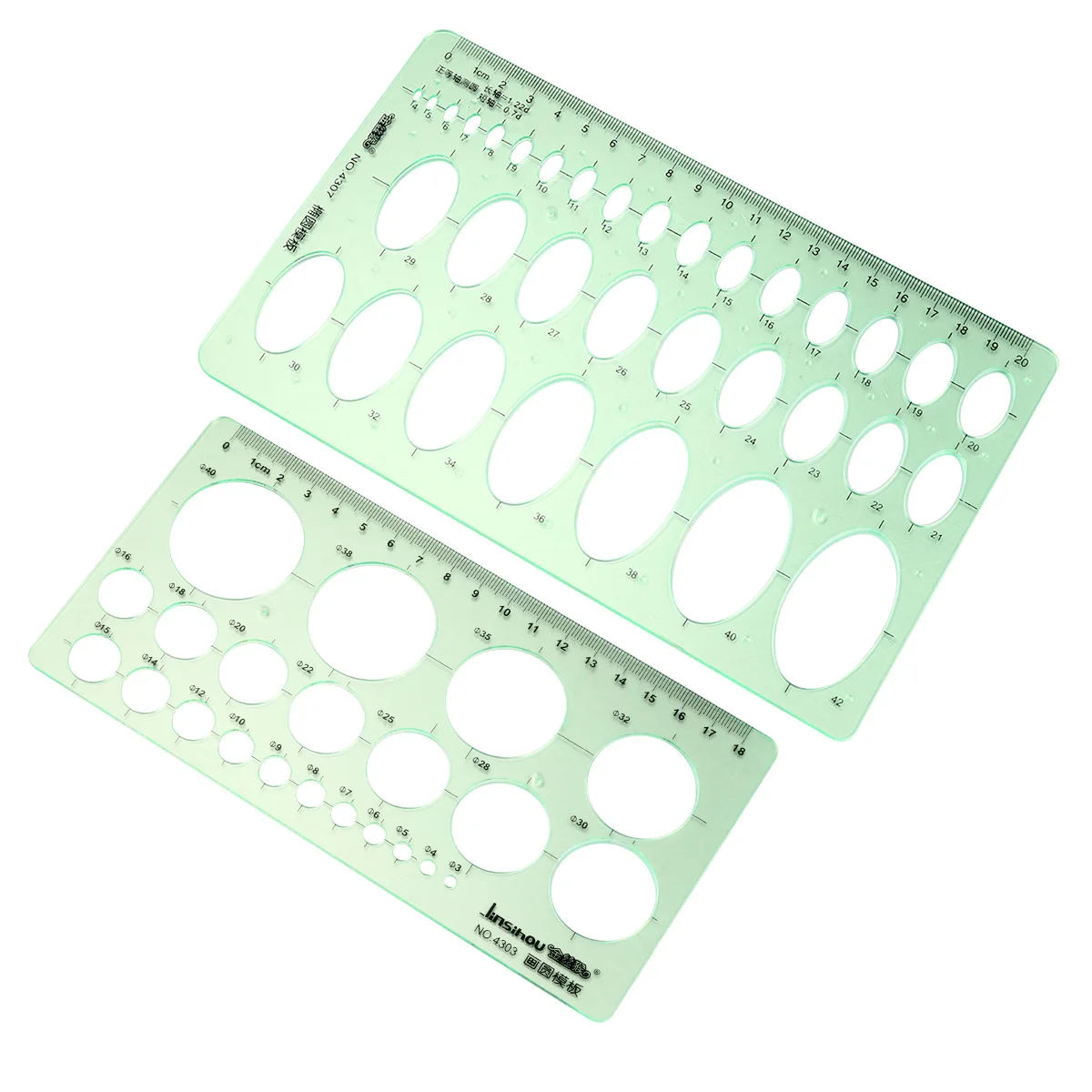 2 PCS Drawing Ruler Template Math Measurement Rulers Measuring Geometric Indoor Drawings Templates