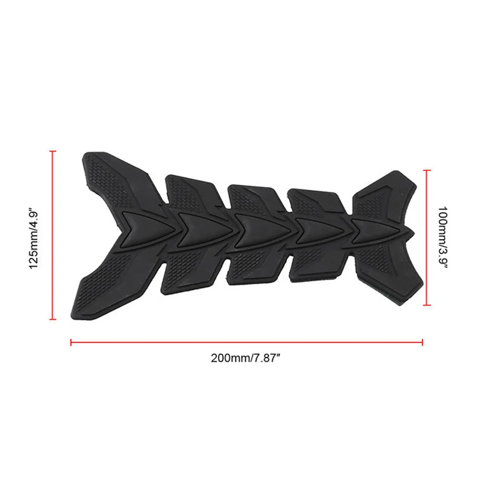 Oil Sticker Fishbone Shape Motorcycle Fuel Tank Protector Decal Black Durable Waterproof Tank Pad Motorcycle Stickers