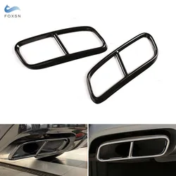 For Audi Q7 2016 2017 2018 Car Stainless Steel Glossy Black/Chrome Tail Muffler Exhaust Pipe Output Cover Car Accessories Trim