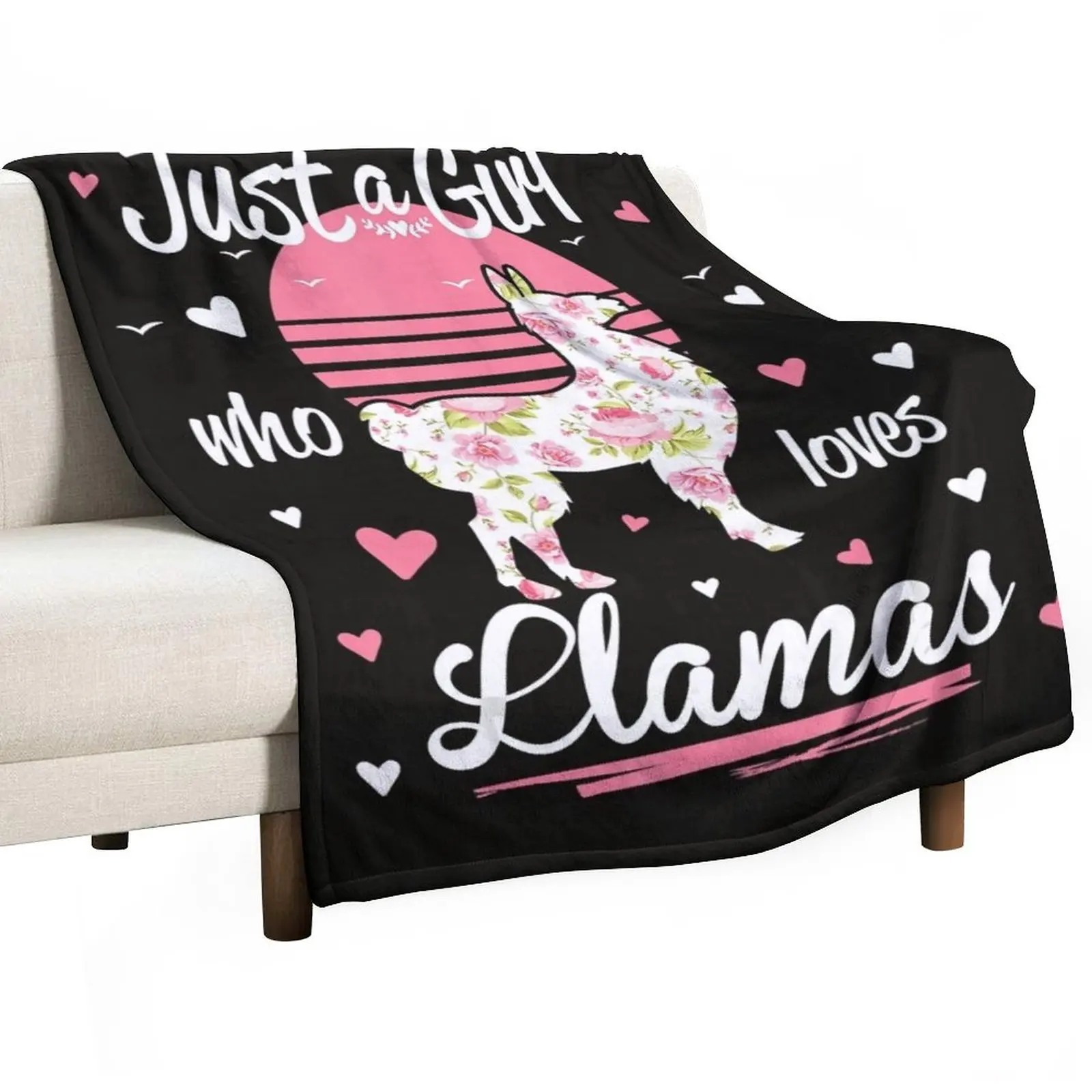 

Llama Shirt. Just A Girl Who Loves Llamas T-Shirt Throw Blanket Cute Plaid Furry Blankets