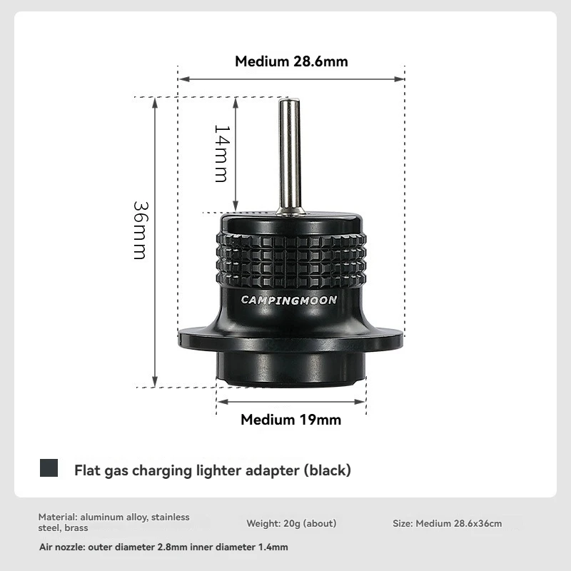 CAMPINGMOON BKZ38 Gas Refill Adapter Butane Nozzle Fill Adapter Tip Convert Butane Caninster Into Outdoor Butane Lighter Torch