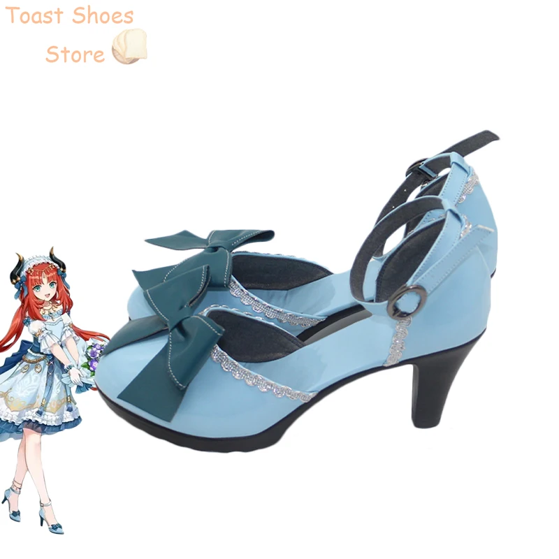 Zapatos de Cosplay GenshinImpact Nilou, zapatos de cuero PU, botas de Carnaval de Halloween, utilería para disfraz