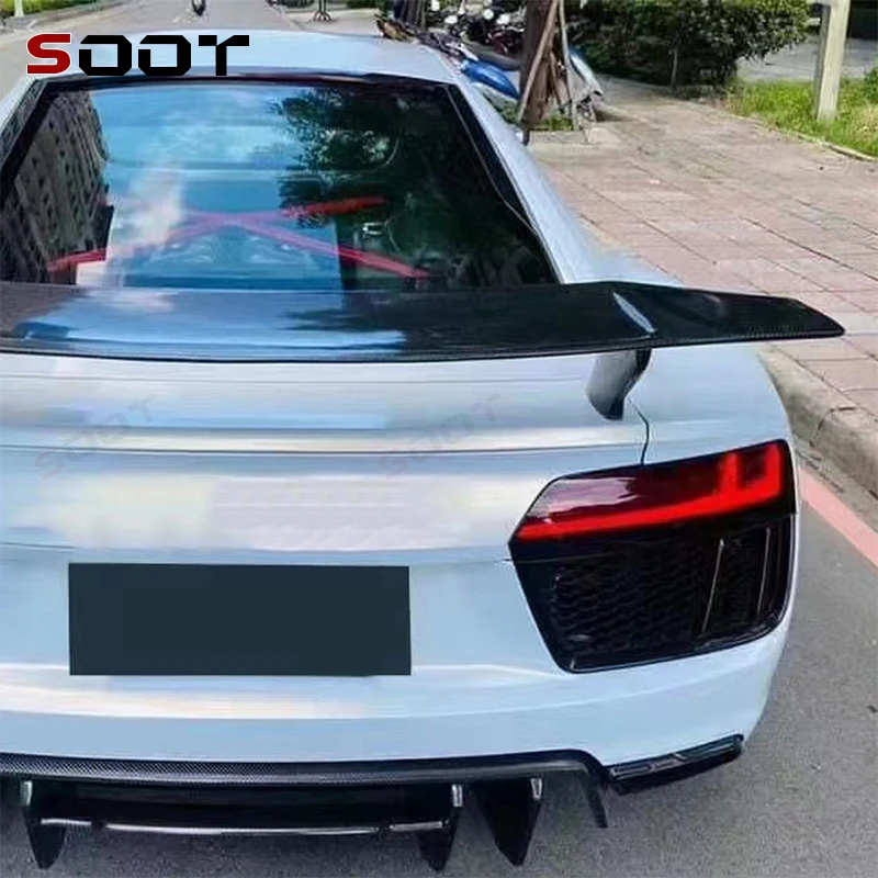Alerón Trasero de Fibra de Carbono para Audi R8 V10 2017-2020, Alerón de Maletero, Alerón Guía, Alerón Desviador, Piezas de Auto