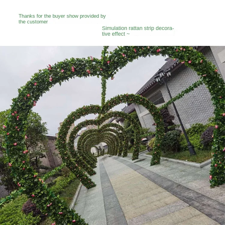 2.1M Artificial Plant Green Ivy Leaf Garland Silk Wall Hanging Vine Home Garden Decoration Wedding Party DIY Fake Wreath Leaves