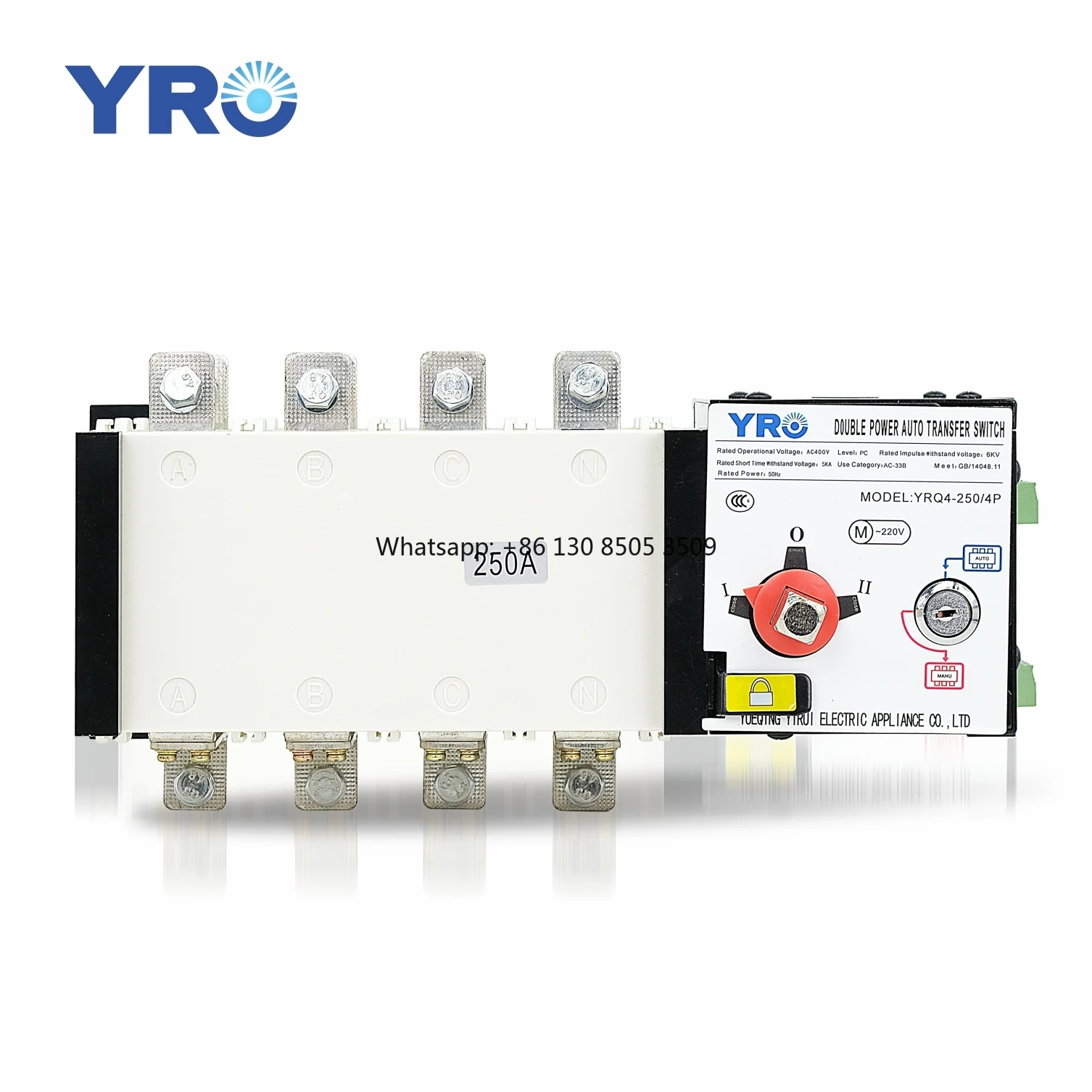 

4P Three Phase 200 Amp 250A Automatic Transfer Switch PC Class Changeover Switch Dual Power